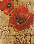 Vivian Flasch Poppies on Gold II painting